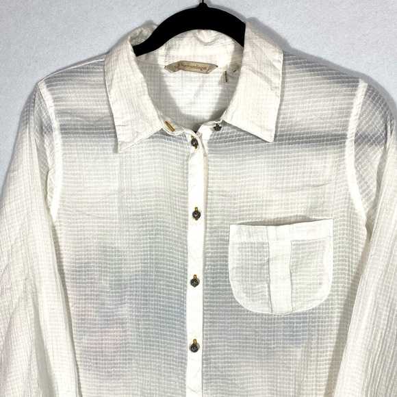 Soft Surroundings Button Down Blouse with detailed back size medium - Picture 7 of 14